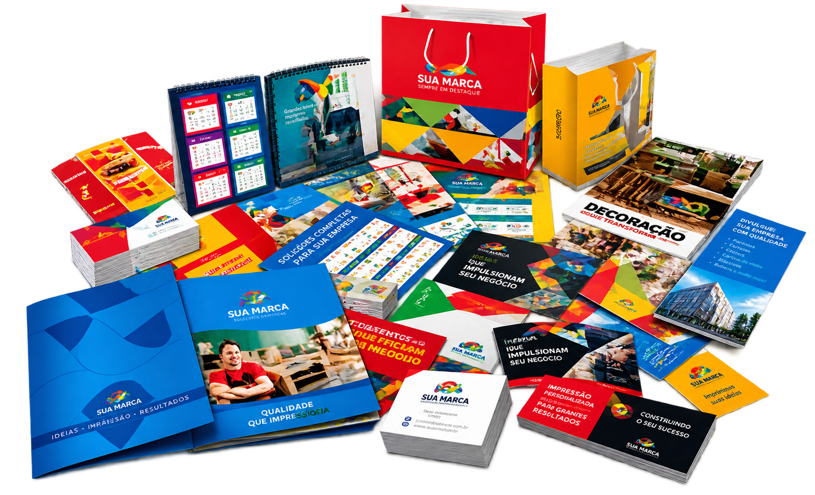 Materiais impressos produzidos em gráfica rápida