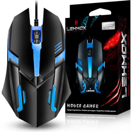 Mouse Gamer Com Fio USB E LED – Ley-206